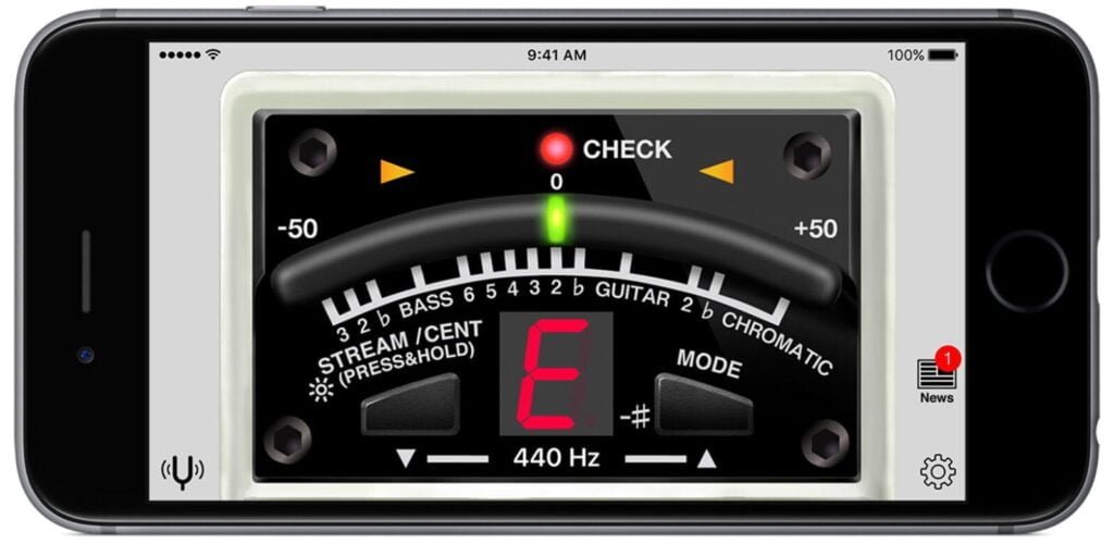 App BOSS Tuner para afinar la guitarra