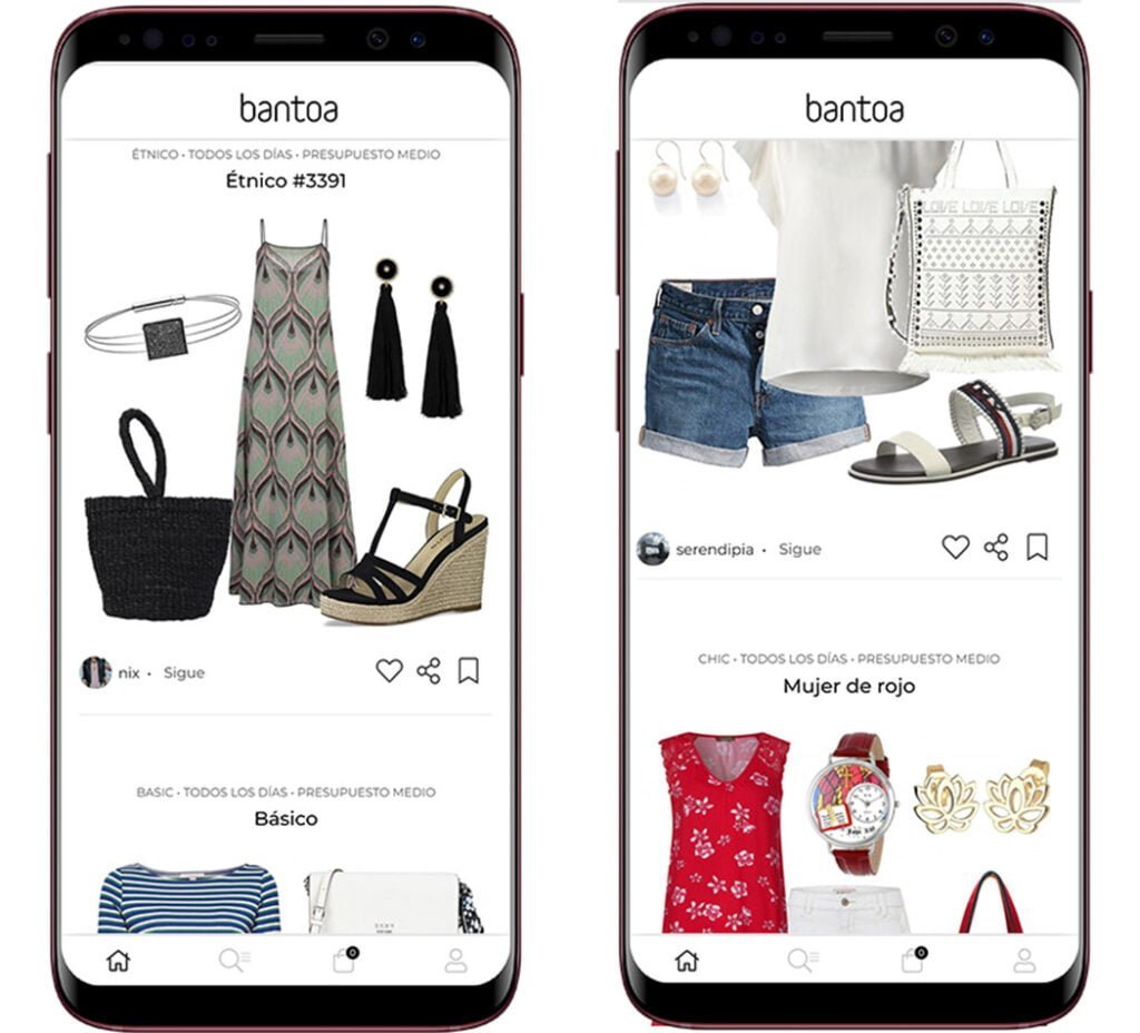 App Bantoa para crear outfits