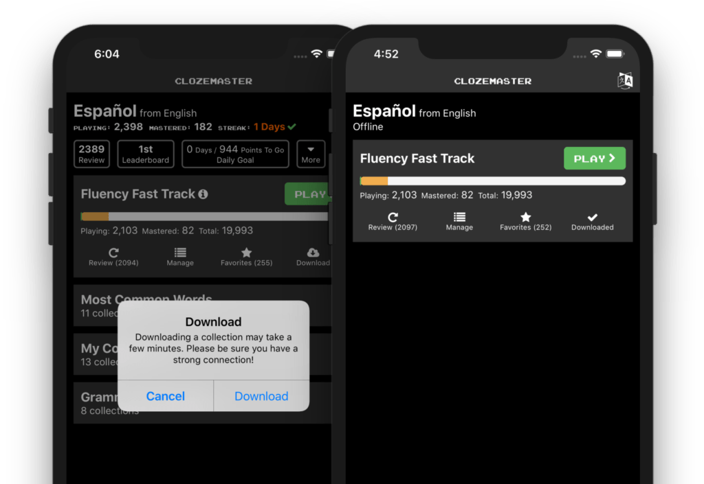 App Clozemaster para estudiar palabrás en Latín