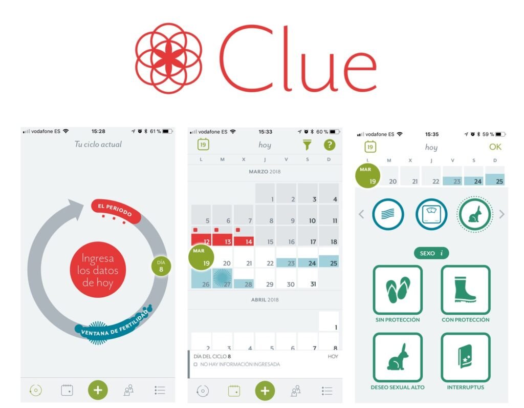 App Clue Calendario Menstrual para la fertilidad