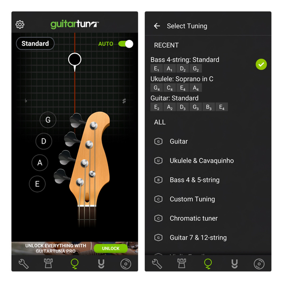 App Guitar Tuna para afinar la guitarra