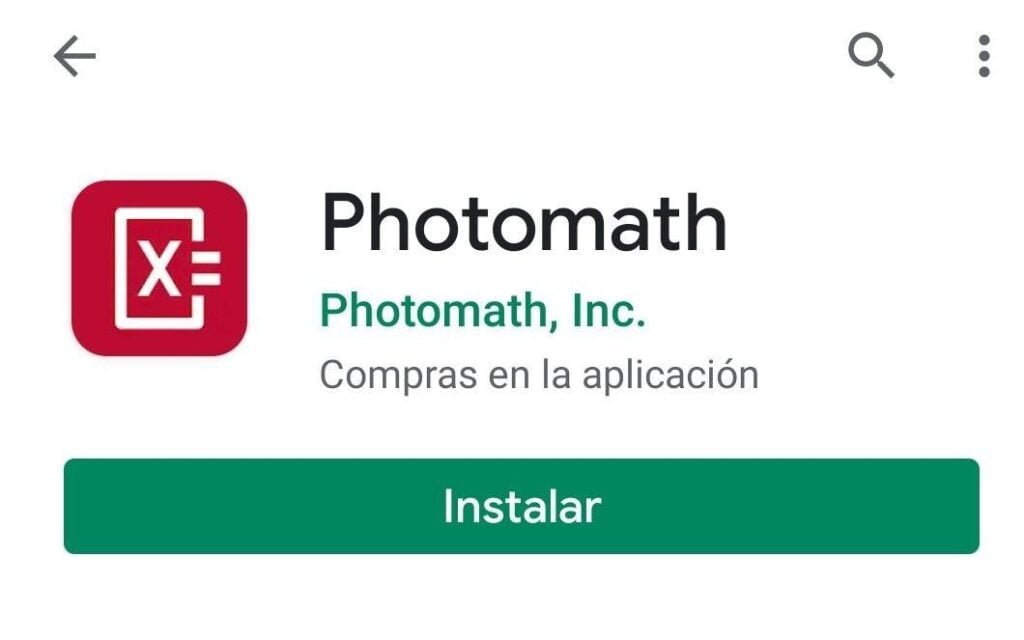 App Photomath para resolver problemas de matemáticas