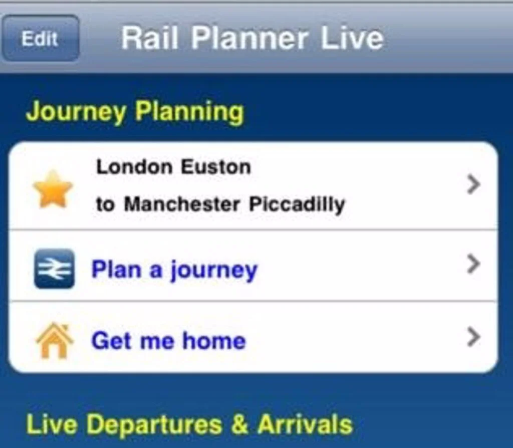 App Rail Planner para viajes en Tren