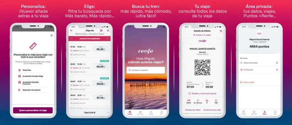 App Renfe para viajar en Tren
