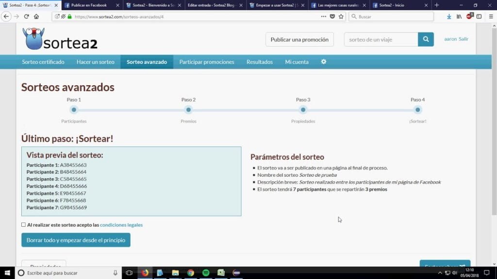 App Sortea2 para hacer sorteos
