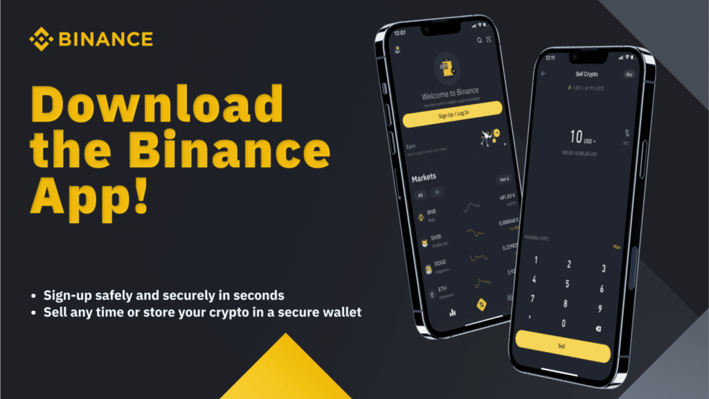 App Binance para comprar y vender criptomonedas