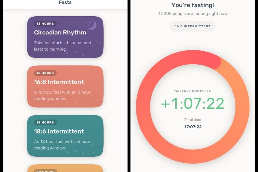 App Zero Cal para el ayuno intermitente